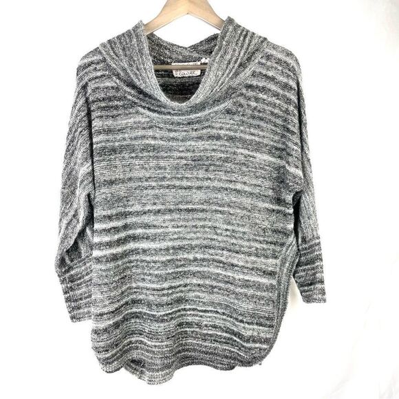 Anthropologie Field Flower Space Dye Gray Cowl Neck Tunic Sweater - Picture 2 of 16